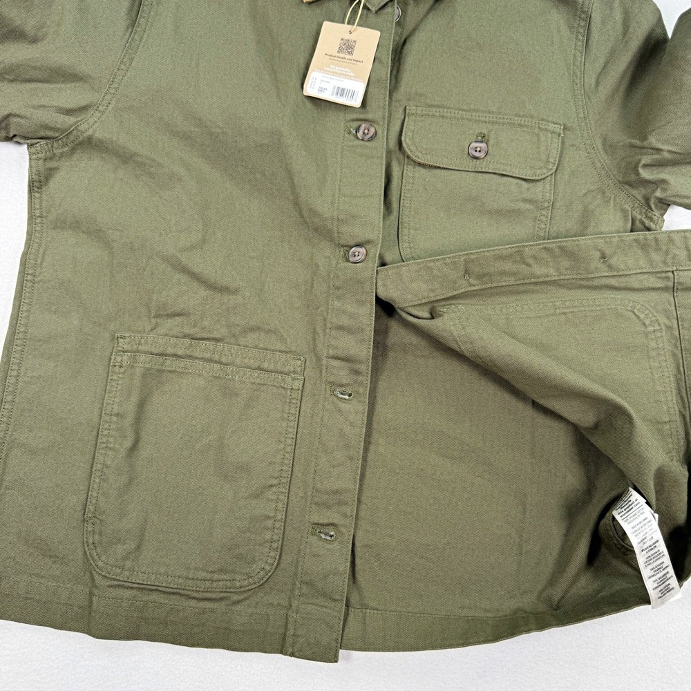 Patagonia Point Reyes Canvas Coat Size L Womens Basin Green 20255, NEW - Picture 2 of 9